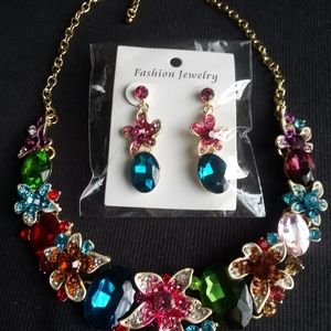 Fashion Jewelry Necklace W/Earrings